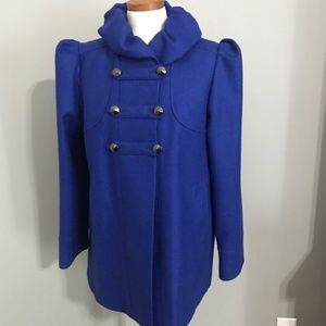 French Connnection Royal Blue Long Sleeve Coat Size 12